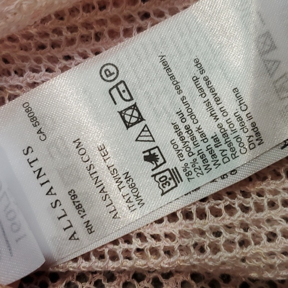 NWT AllSaints ITAT Twist Tee Candy Pink Sweater poncho sz XS - Picture 7 of 10